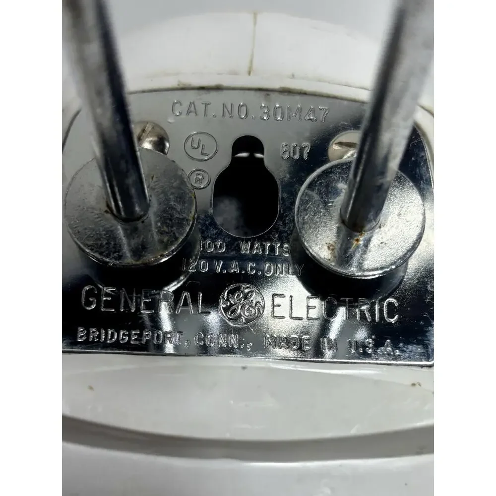 Vintage GE Hand Mixer M47 White Tested Working Mid Century USA